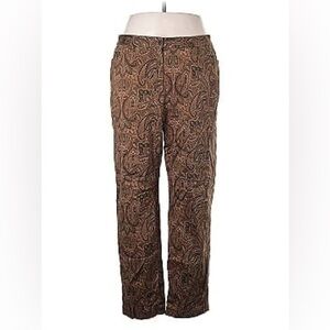 Lauren by Ralph Lauren Brown Paisley Trousers